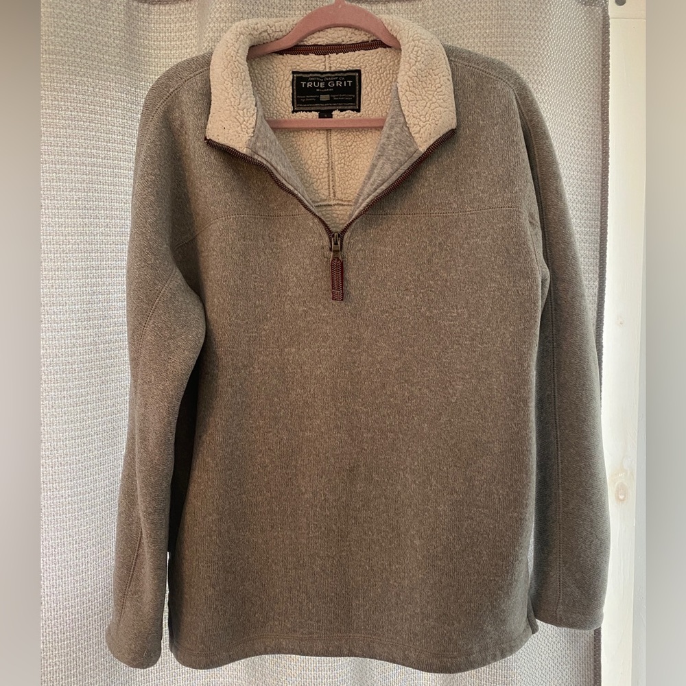 Grey mens true grit quarter zip
